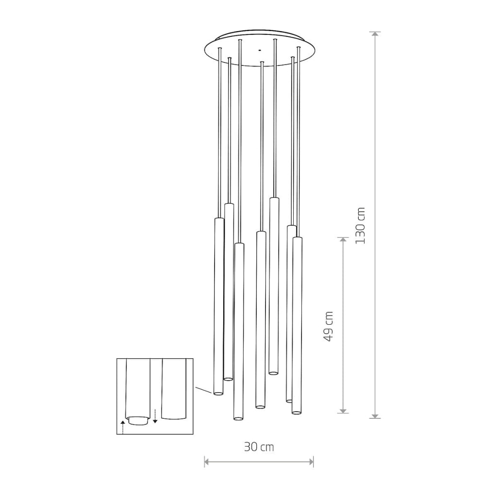 Lampadario sospeso Nowodvorski Laser bianco metallo Ø30cm