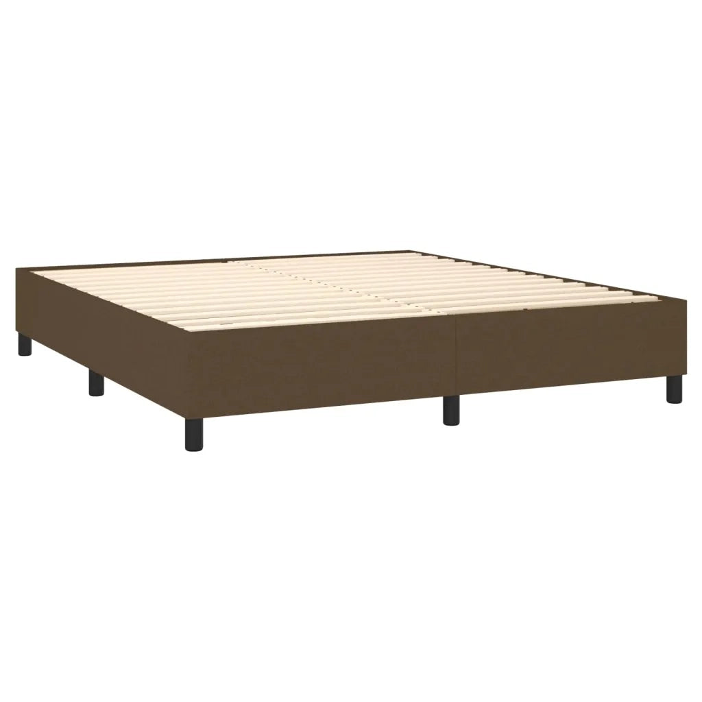 Giroletto a Molle con Materasso Marrone Scuro 160x200cm Tessuto 3136768