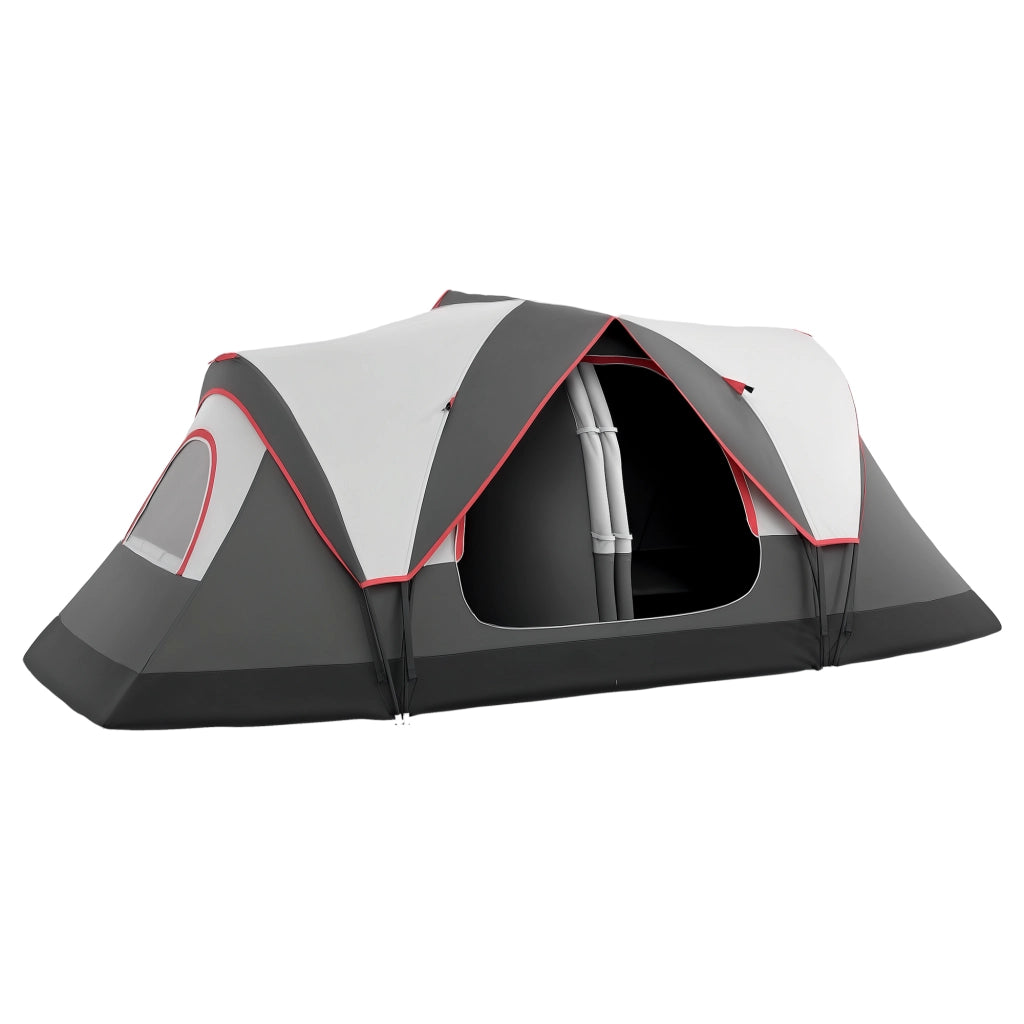 Tenda da Campeggio Pieghevole ¨C Xylo ¨C 2 Camere Impermeabile con Borsa 450x215x180 cm Grigio