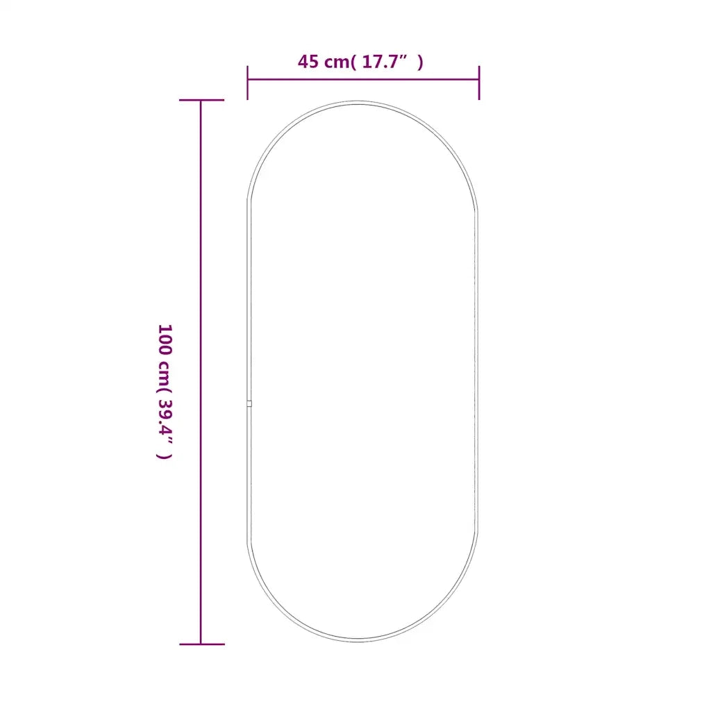 Specchio da Parete | Specchio decorativo Nero 100x45 cm Ovale