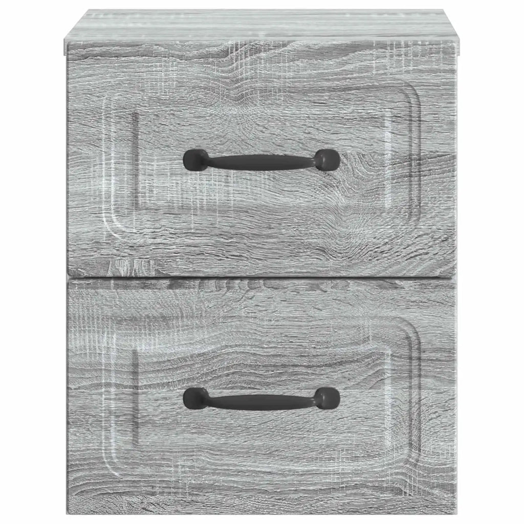 Comodino | Armadio da Notte | Mobiletto da notte a muro Grigio Sonoma 34,5 x 33 x 40 cm