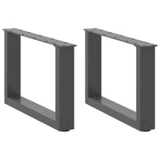 Set di 2 gambe per tavolino da caffè dal design moderno a forma di U 50 x 30 cm con livelli regolabili in acciaio antracite 02_0057378