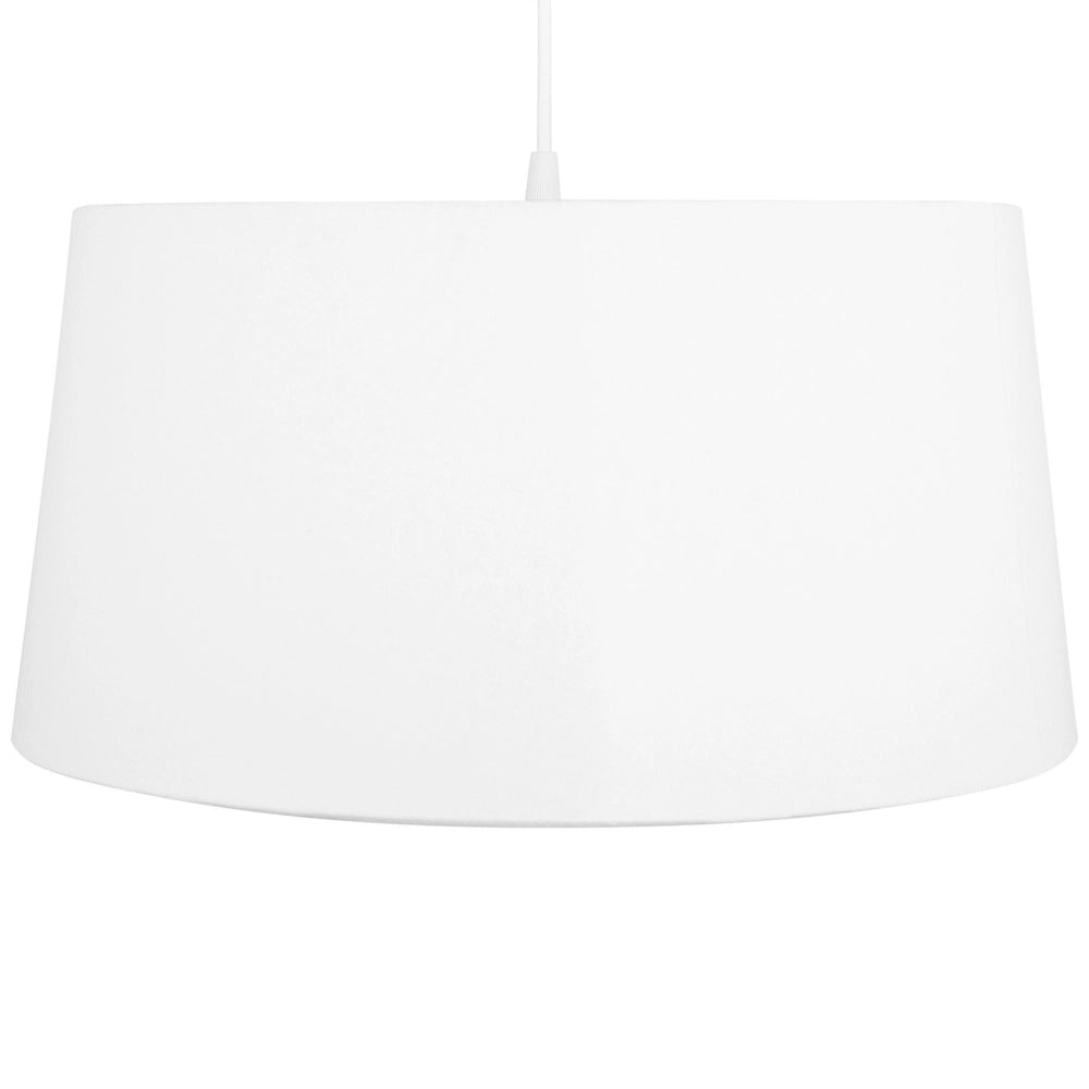 Lampada a Sospensione in Tessuto Bianco e Rame Forma Campana Moderna