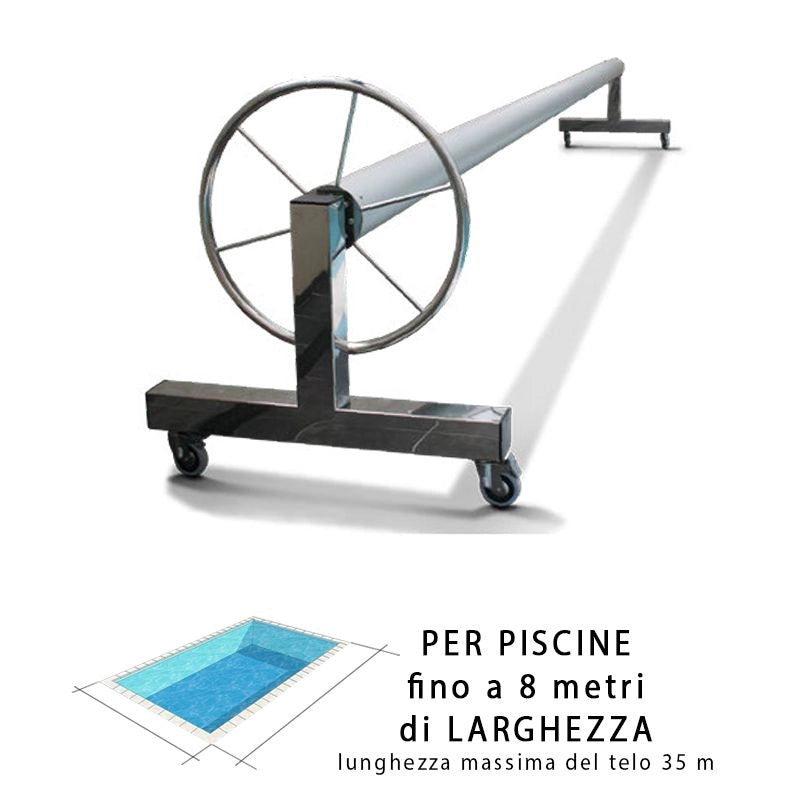 Rullo Avvolgitore Forte Per Piscine Fino A 10 M Di Larghezza Dimensione piscina: 8 m