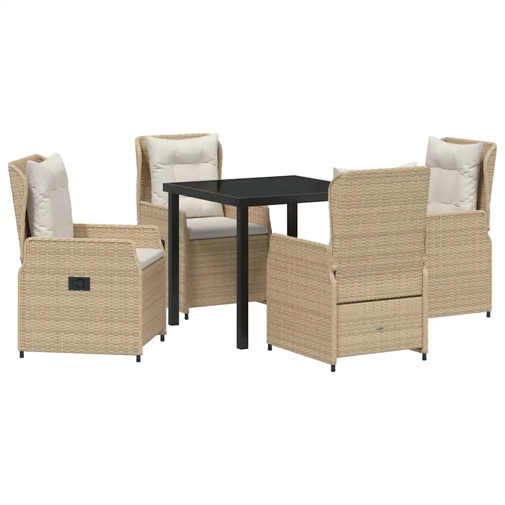 Set da Pranzo per Giardino 5 pcs Beige e Grigio Chiaro