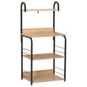 Scaffale da Cucina 4 Ripiani con Ganchos ¨C Xylo ¨C Legno Naturale 60x40x125 cm
