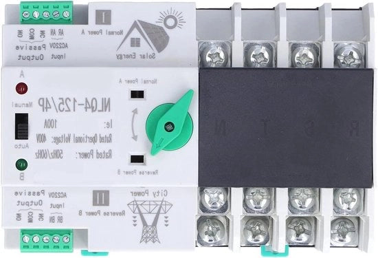 Inverter Automatico a 220V Doppia Fase 4P 100A Interruttore a Corrente Variabile Slim