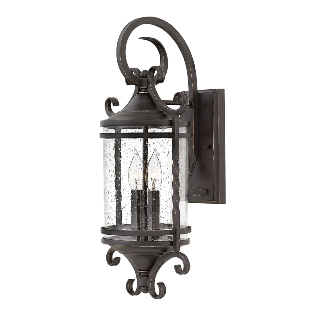 Applique esterna vintage Casa nero antico 2xE14 Hinkley