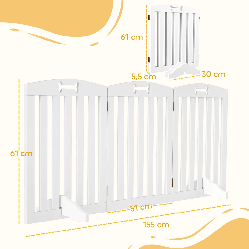 Recinto Pieghevole per Cani ¨C Zephmum ¨C 3 Pannelli Grigio 155 cm