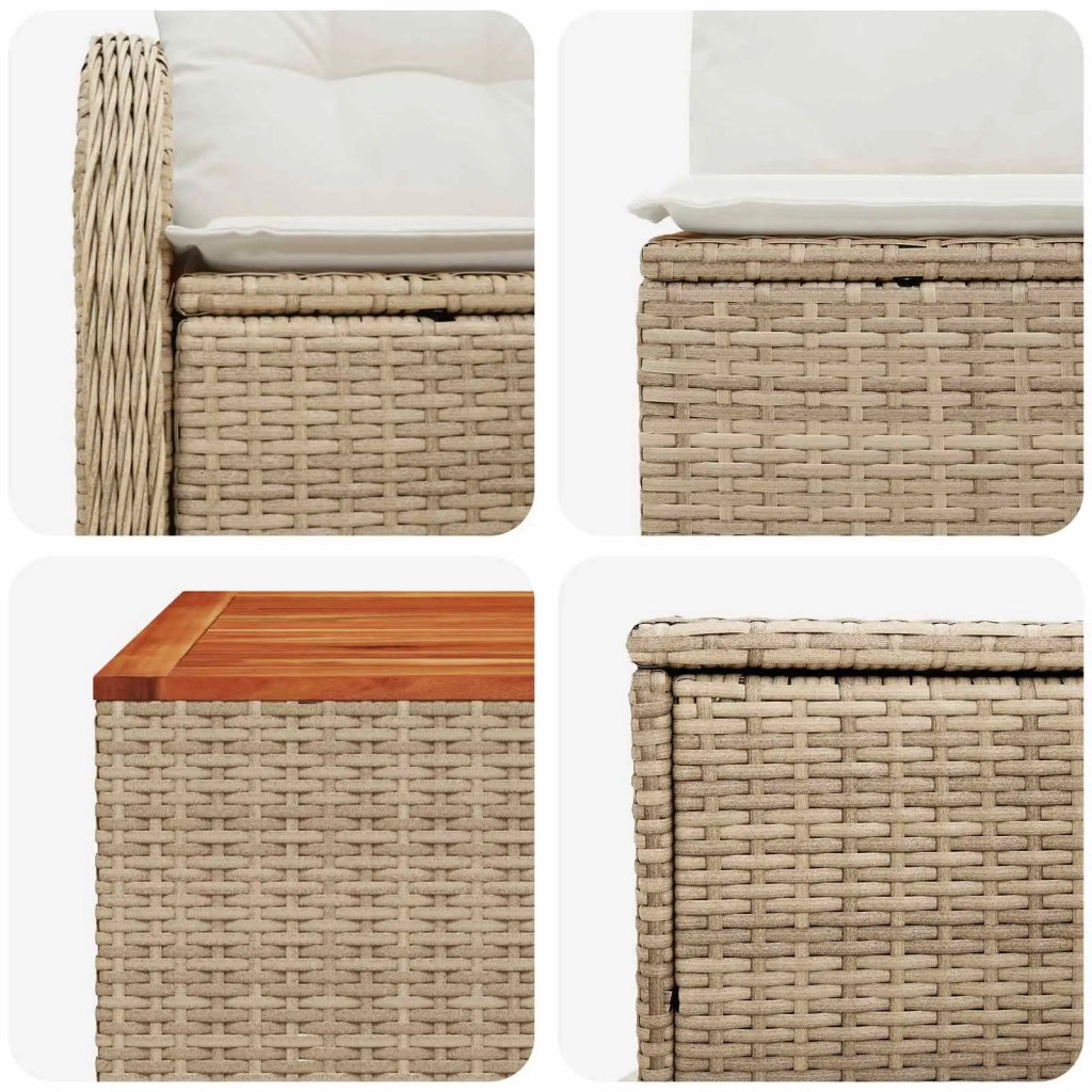 Set di divani 6 pz Beige e Bianco Crema 3447146