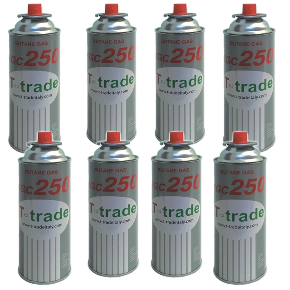Bombolette gas butano multipack 8 pezzi 250 grammi fornelli campeggio casa