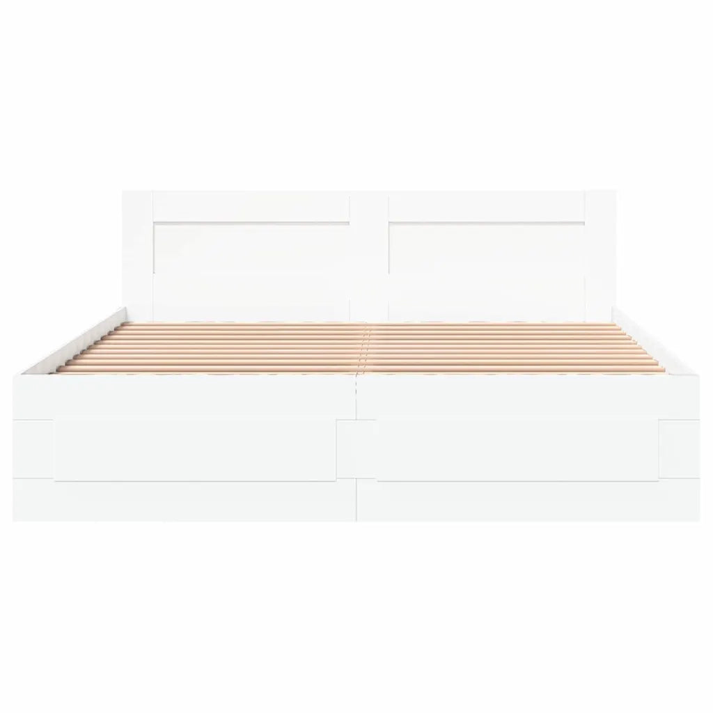 Letto matrimoniale | Letto per adulti | Struttura del letto 2 pcs Bianco 150 x 200 cm Legno multistrato