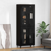 Credenza-Buffet-Armadio da cucina Rovere Nero 69,5 x 34 x 180 cm Legno multistrato 916162