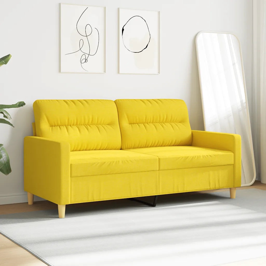 Divano | Divano da soggiorno | Sofa a 2 Posti Giallo Chiaro 140 cm in Tessuto