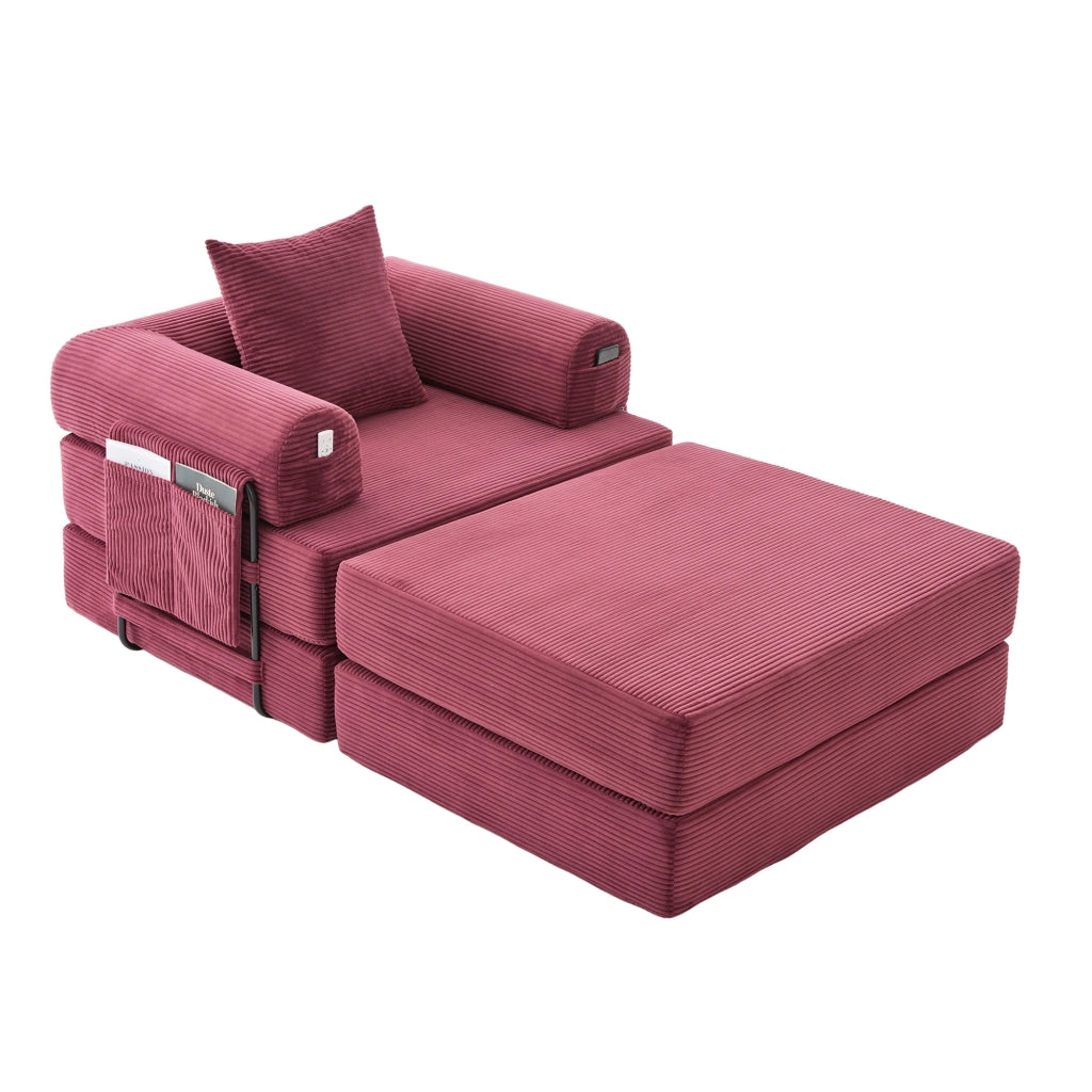 Sedia a compressione con sgabello - Zephmum - Telaio in metallo stabile, design ergonomico, cuscino incluso