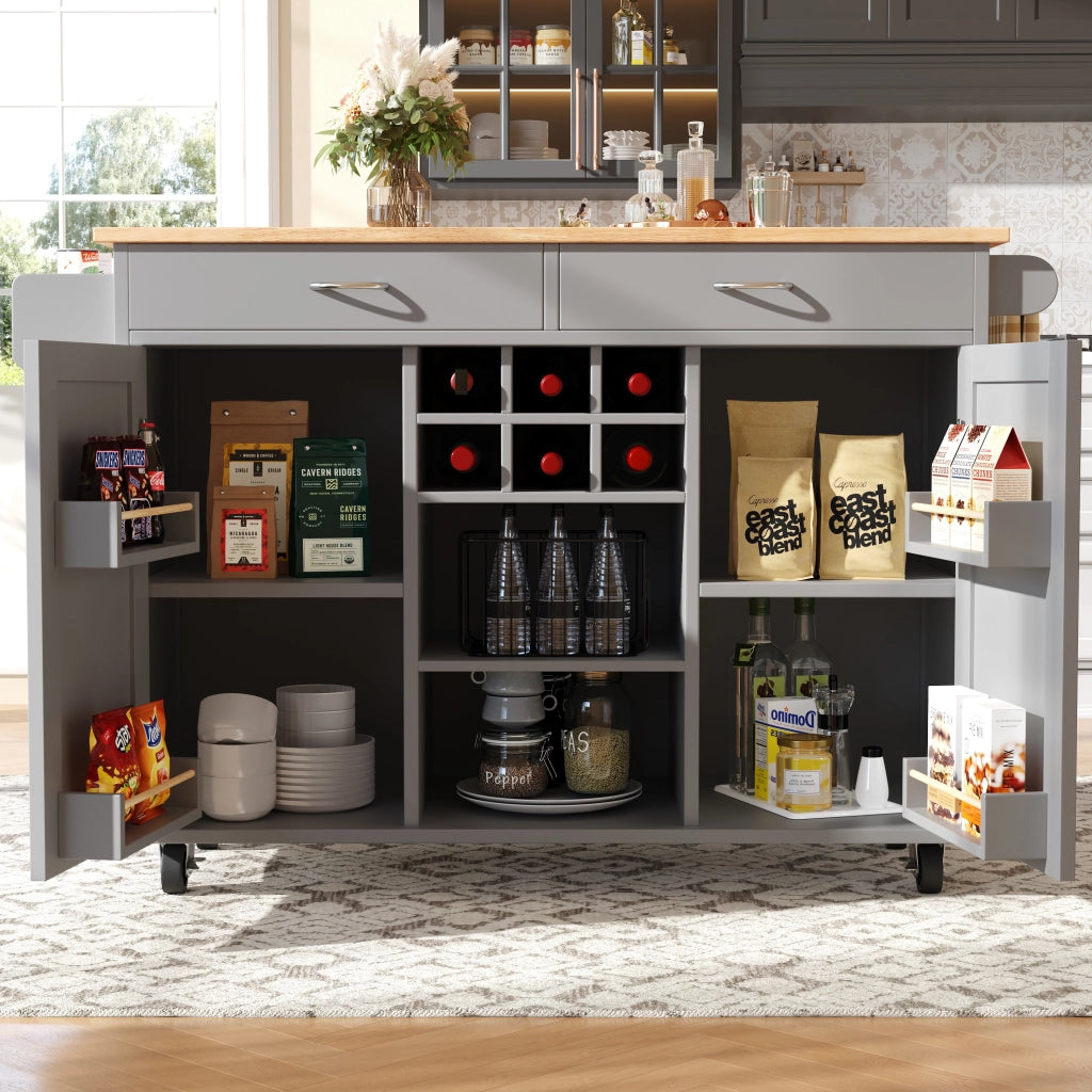 Tavolo da Pranzo Multifunzionale con Vano Contenitore ¨C MINIMAL ¨C Effetto Legno Grigio 102x45x92cm