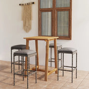 Set da Bar da Giardino 5 pz con Cuscini Grigio 3067951