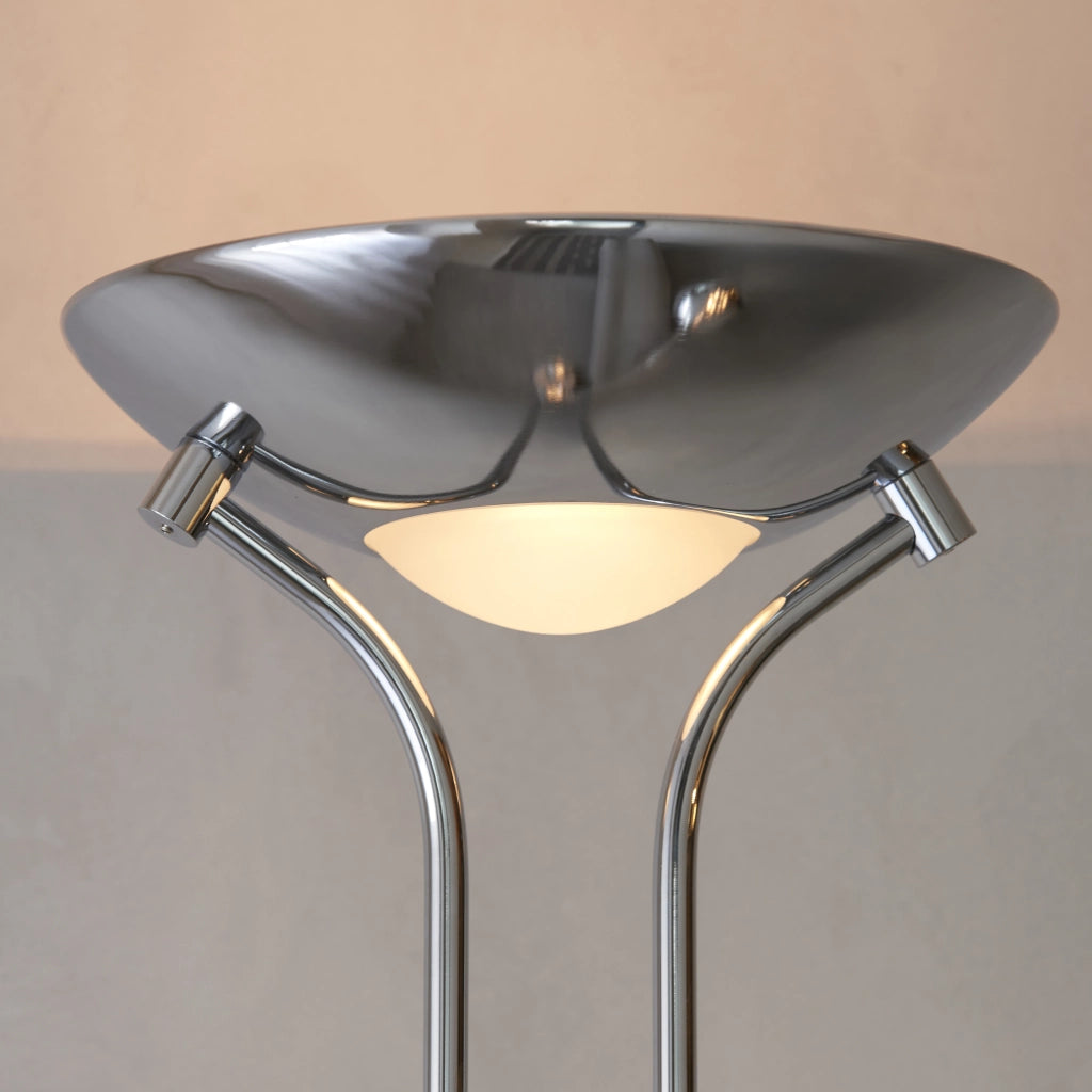 Lampada da terra Rome cromata con luce lettura Endon