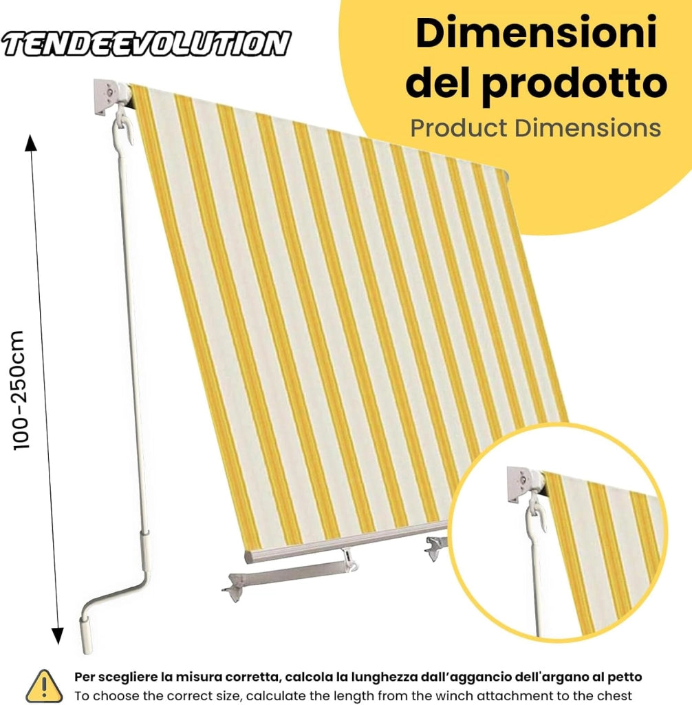 Asta Di Manovra Per Tenda Da Sole Varie Misure, Bastone Universale Per Tende (MARRONE 1,5 METRI)