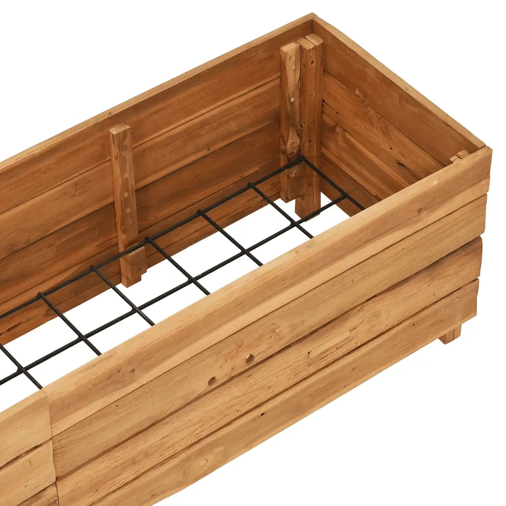 Letto Rialzato 150x40x38 cm Legno di Teak di Recupero e Acciaio 47423