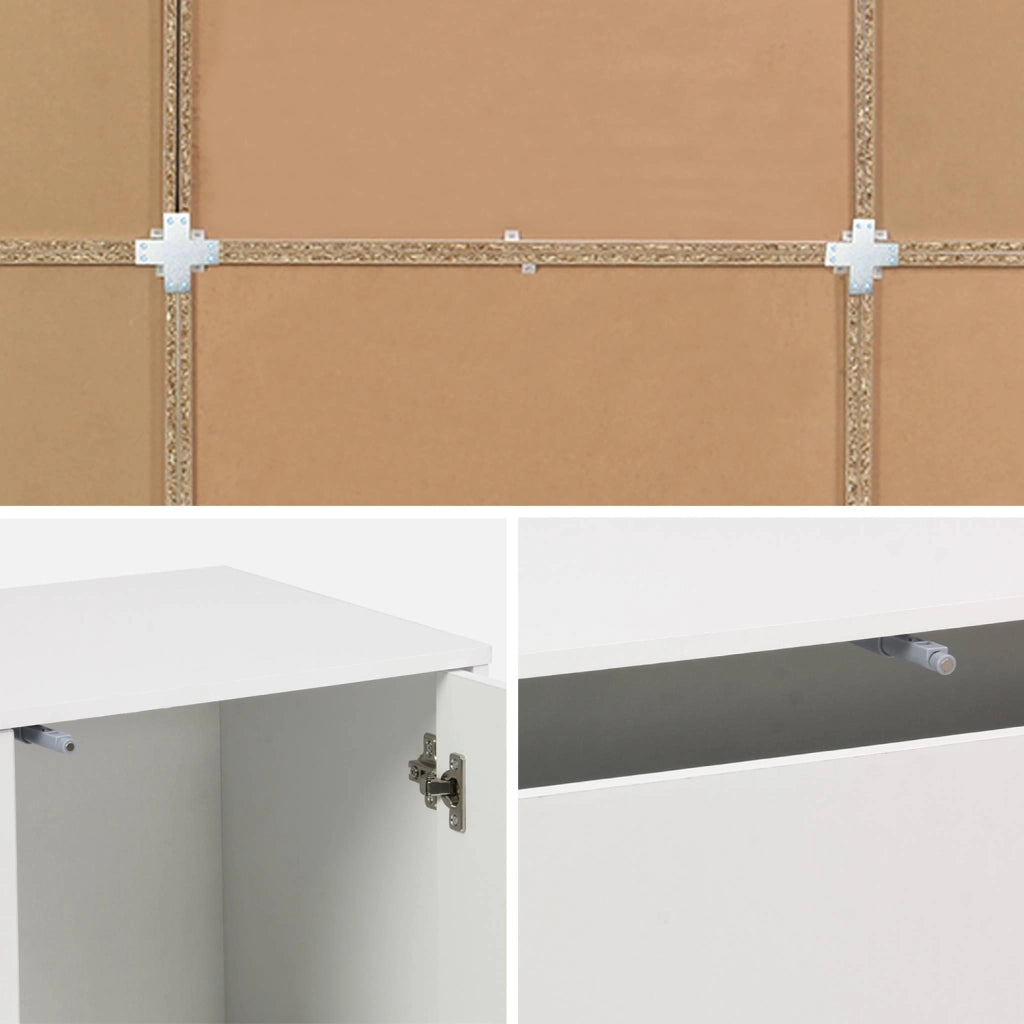 Libreria modulabile decorazione legno 9 elementi, bianco