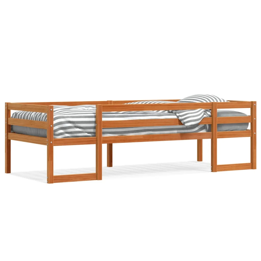 Giroletto per Bambini Marrone Cera 90x190cm Legno Massello Pino 846869