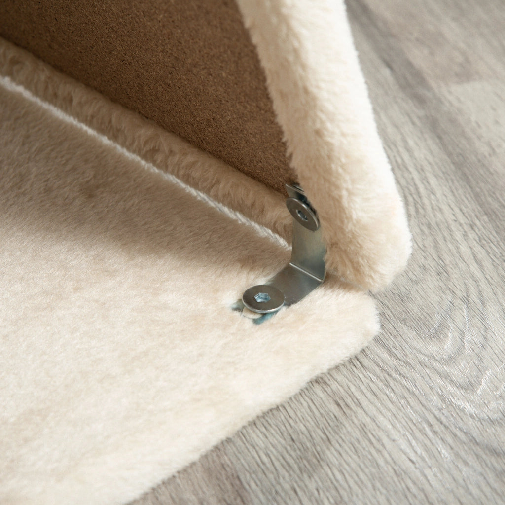 Albero tiragraffi per gatti con giocattoli e cuccia ¨C Zephmum ¨C 60x30x76 cm crema e naturale