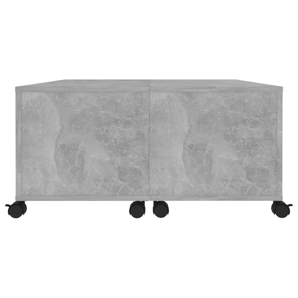 Tavolino da Salotto-Tavolino da soggiorno-Tavolo Grigio Cemento 75x75x38cm Legno Multistrato