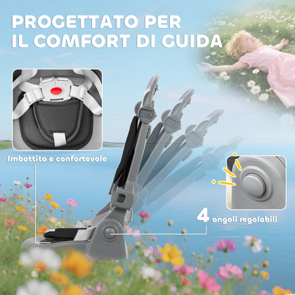 Triciclo 6 in 1 ¨C Xylo ¨C con maniglione di spinta e sedile girevole, nero, 111.5x52x98 cm