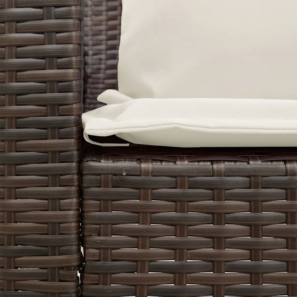 Divano da Giardino a 5 Posti con Cuscini in Polyrattan Marrone 4104113