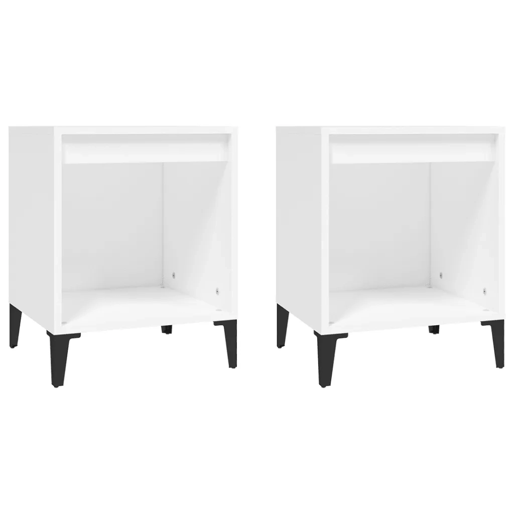Set di 2 Comodini | Armadio da Notte | Mobiletto da notte in Bianco 40x35x50 cm