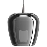 Zafferano Lampada a sospensione Bilia 230V LED 8W in vetro borosilicato soffiato a bocca, finitura Alluminio-Argento, diametro 27 cm, altezza 333 cm