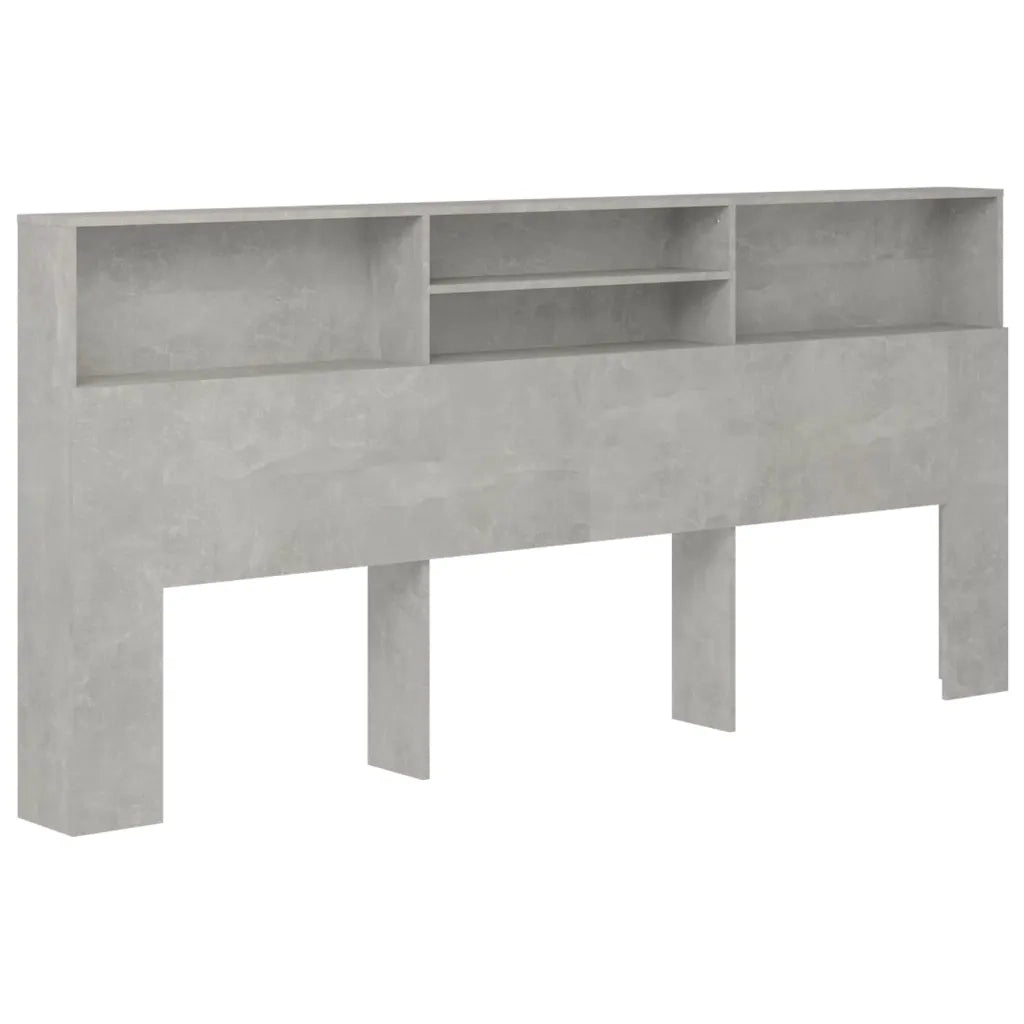 Testiera | Testata con Contenitore Grigio Cemento 220x19x103,5 cm