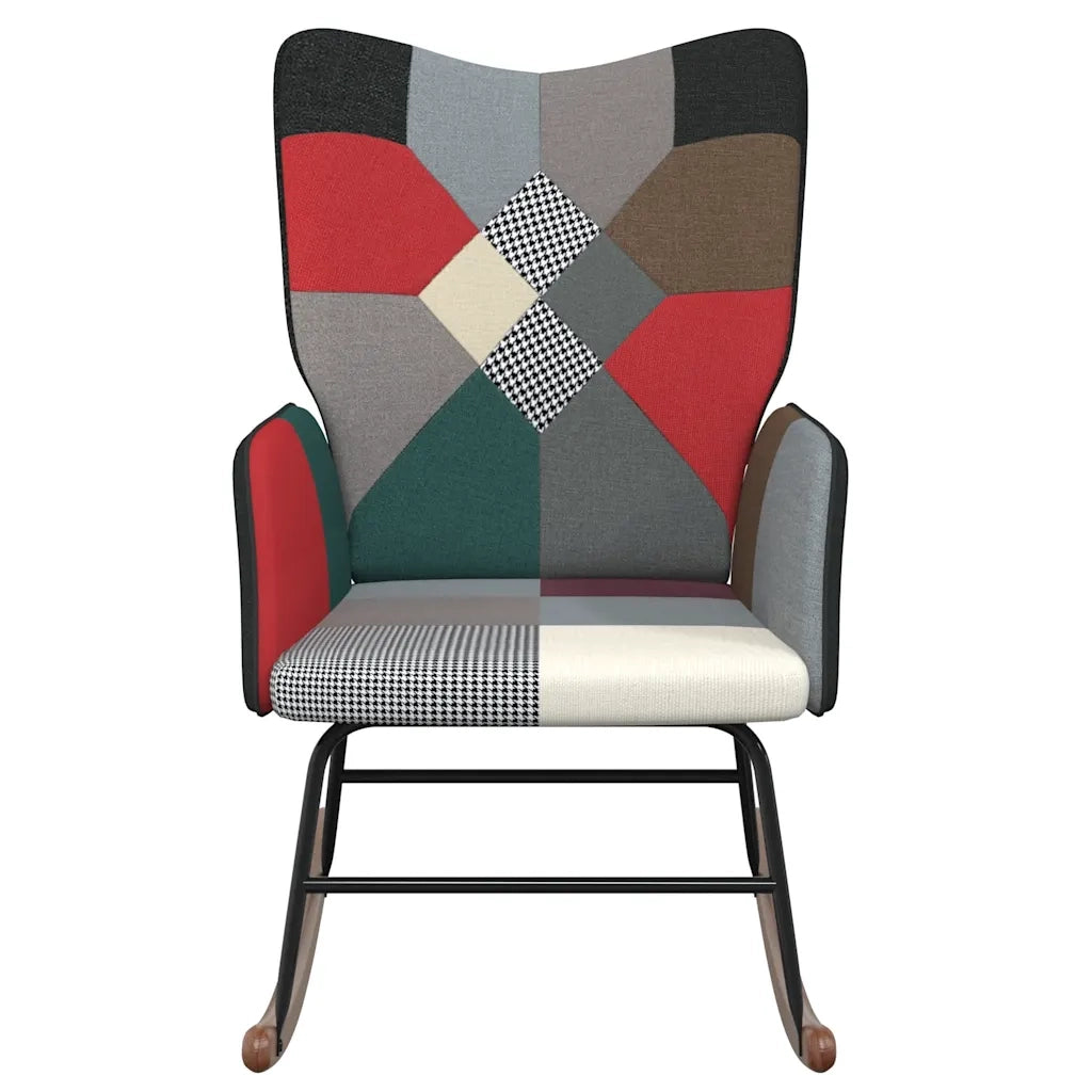 Sedia a Dondolo in Tessuto Patchwork 328203
