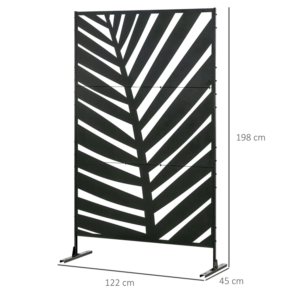 Biombo da esterno con foglie di banana ¨C zephmum ¨C 122x45x198cm nero