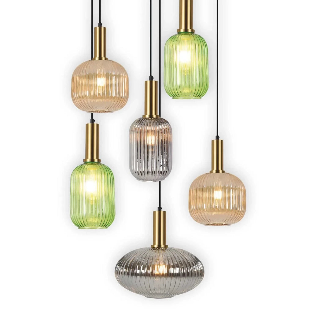 LÚZETE - LÁMPARA DE TECHO 6 LUCES TULIPAS COMBINADAS Ø70 E27 SHELBY