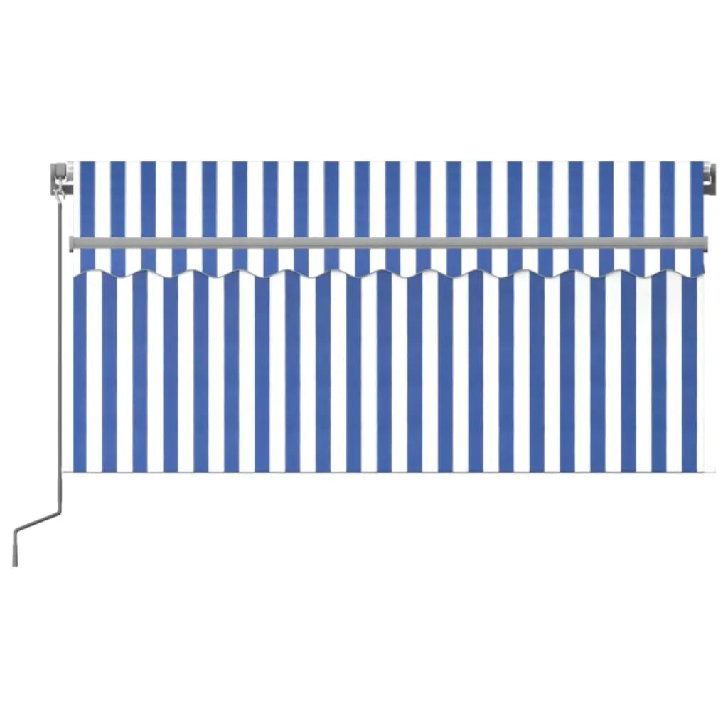 Tenda Sole | Tenda parasole Retrattile Manuale con Parasole 3x2,5m Blu e Bianco