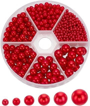 Accessori per Fili di Velluto - Accessori per Decorazioni di Matrimonio e Feste - Parelle di Velluto Rosse per Decorazioni di Matrimonio - Adatto per Diverse Occasioni - Rosso e Bianco - 500 pezzi con Diversi Diametri, Fori e Finiture.
