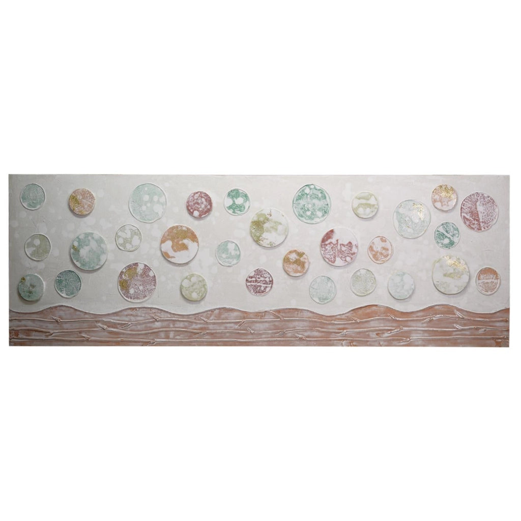 Quadro dipinto sfere cm 50x150x3