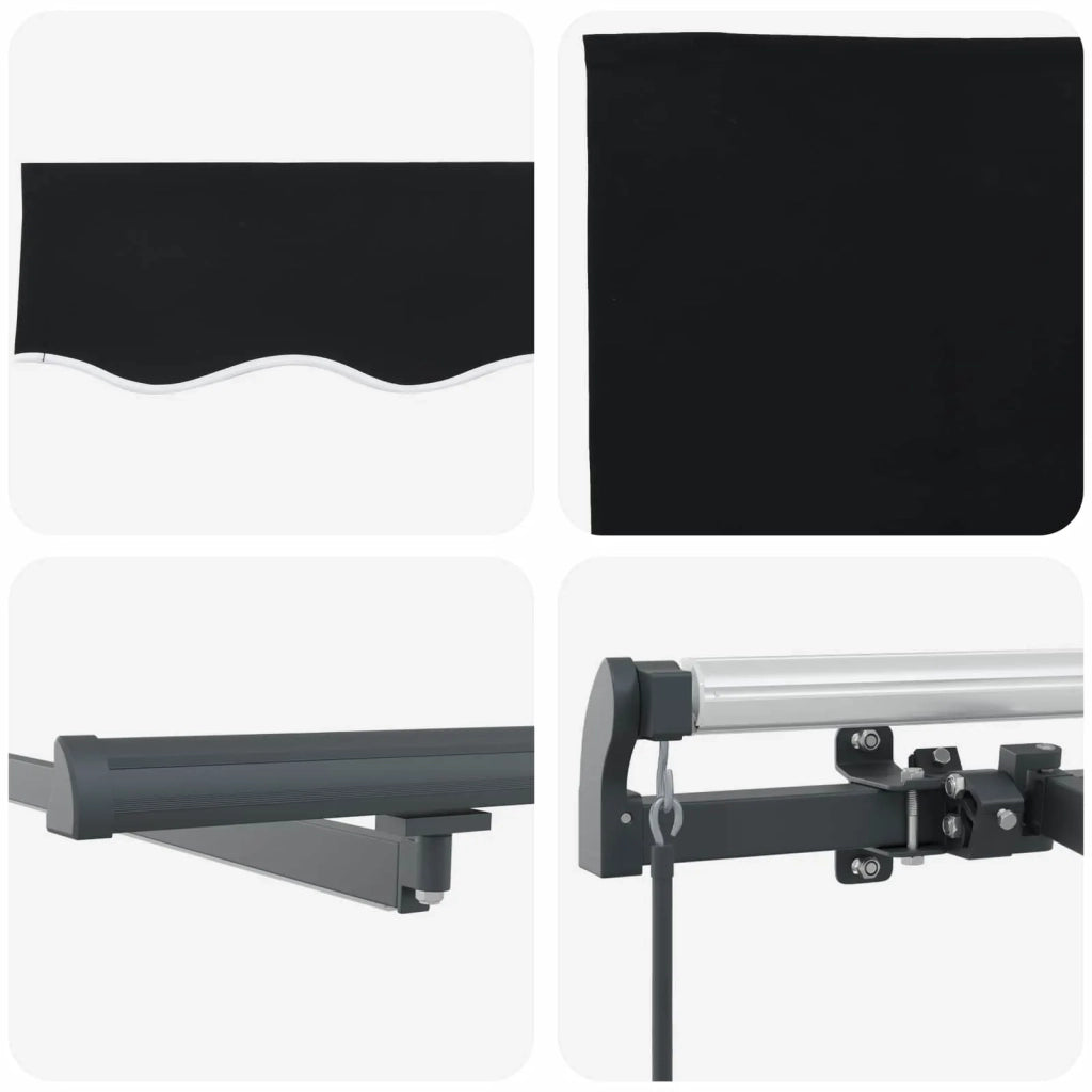 Tenda Retrattile Nero 300 x 250 cm Tessuto 3330038