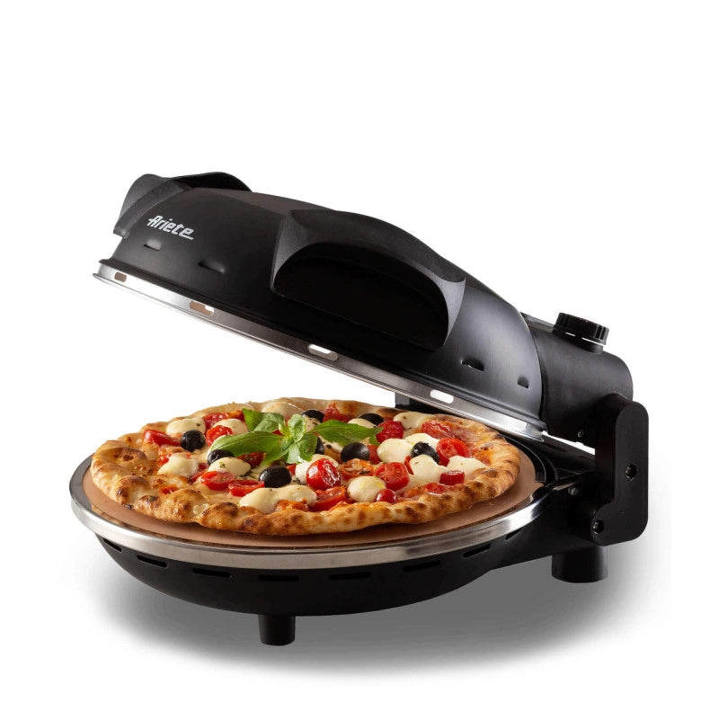 Forno Pizza - 4 Minuti - Piastra in Pietra Refrattaria - 1200W - Bianco