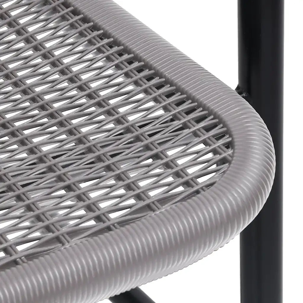 Sedie da Giardino 4 pz Nere Plastica Stile Rattan Acciaio 110kg 312495