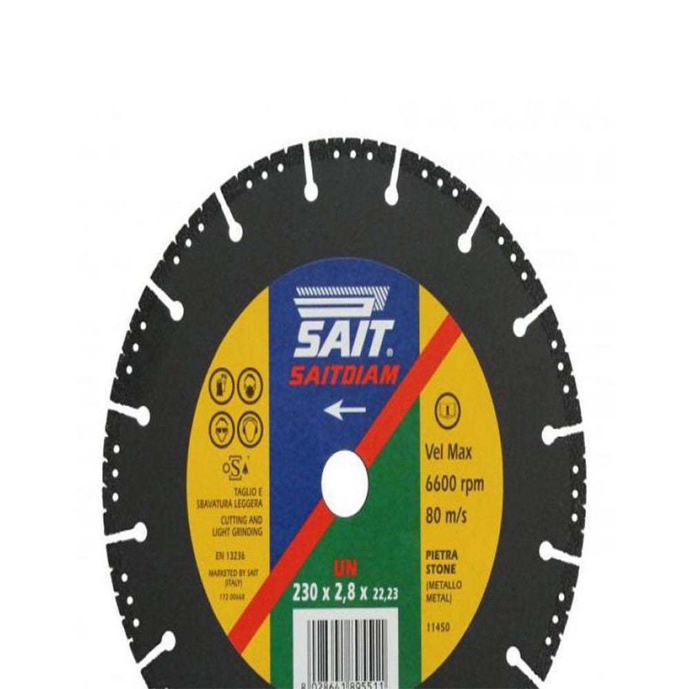 Sait disco diamantato universale saitdiam un per edilizia, diametro 230mm