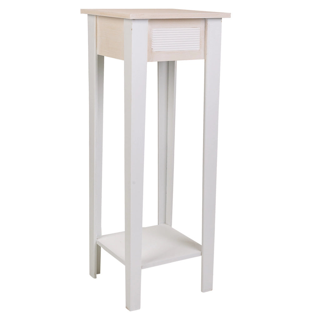 Supporto per vaso in legno bianco 30x30x80