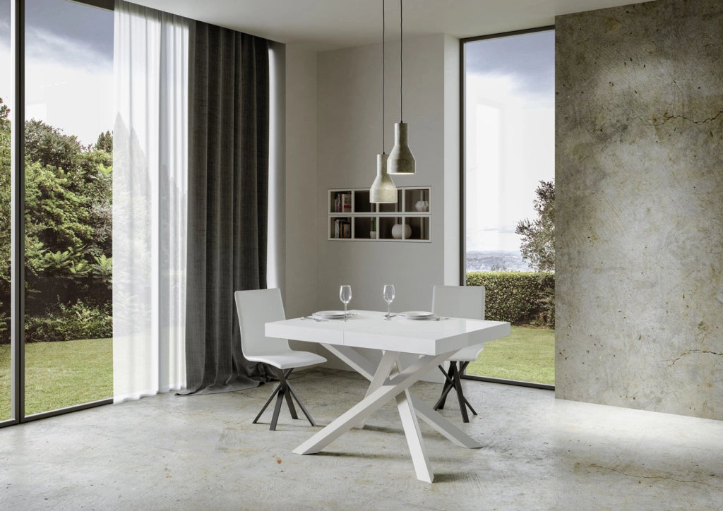 Tavolo allungabile 90x120/224 cm Volta bianco frassino telaio bianco