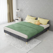 letto tessuto e metallo grigio 140 x 200 cm