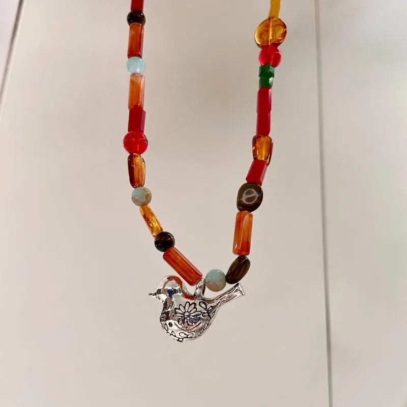 Collana fatta a mano con cristalli di giada colorati, regalo di Natale per donna, regalo di compleanno