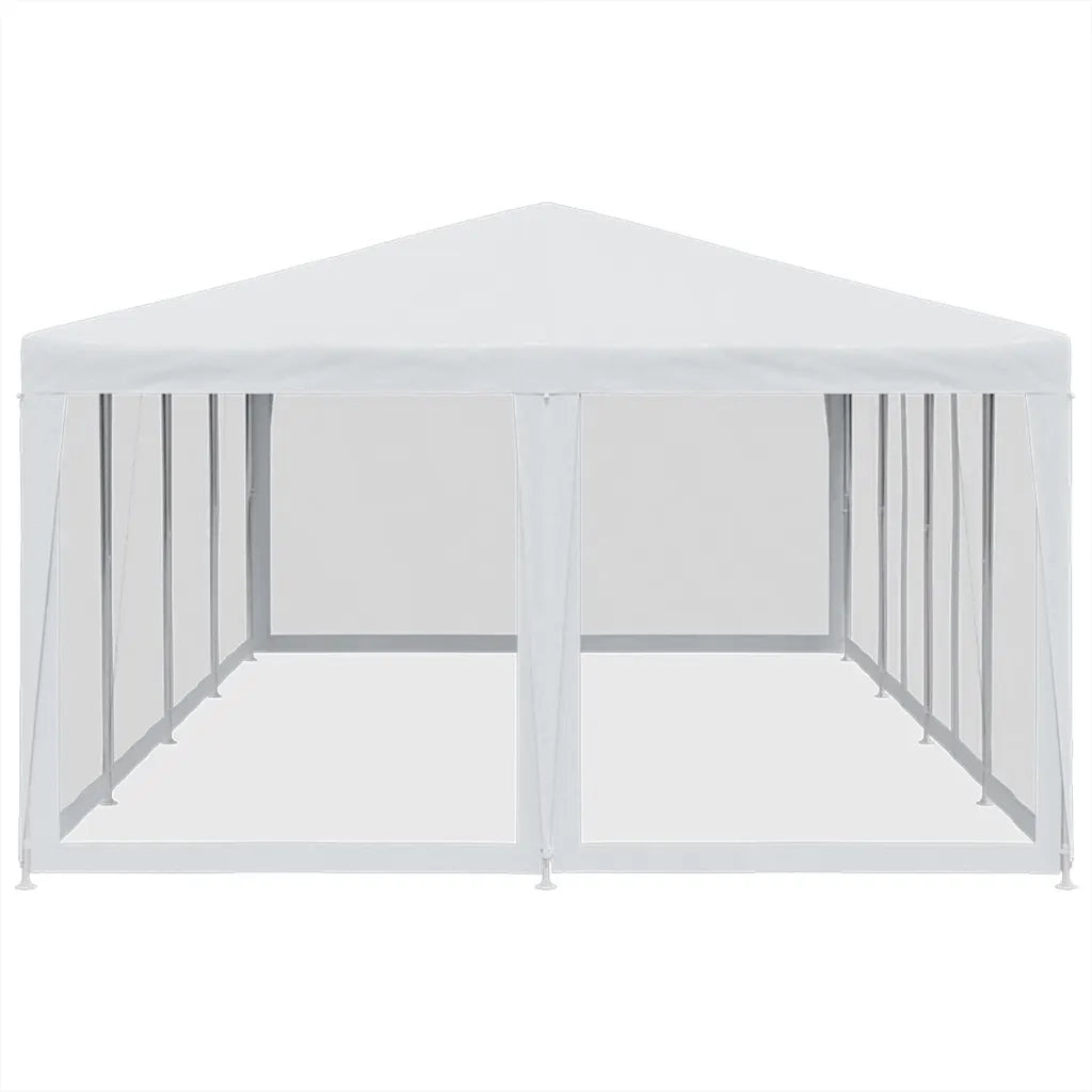 Tenda per Feste con 12 Pareti Laterali in Rete Bianco 8x4m HDPE 4010071