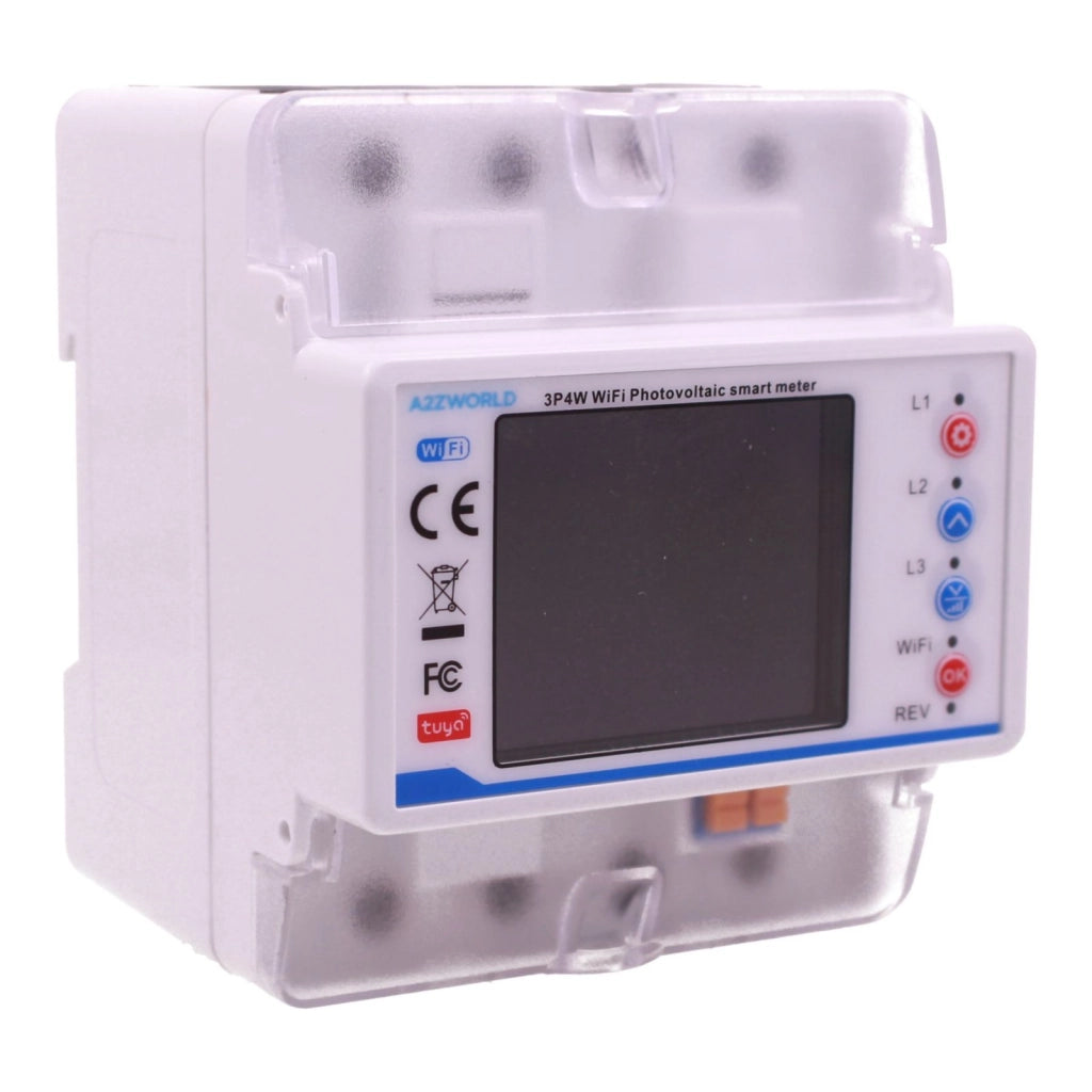 Contatore Trifase WiFi 100A 4P/4M 230V AC, Potenza Consumi e Temperatura