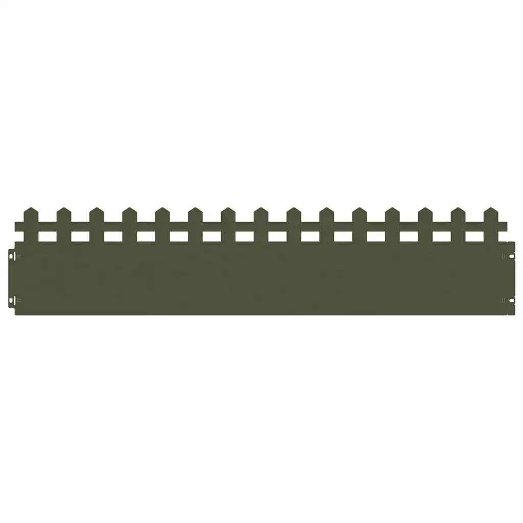 Bordure per prato 10 pz Verde oliva 103 x 0,05 x 22 cm Acciaio CFW3201410